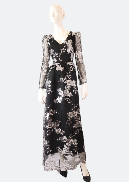 Platinum Rose Print Dress